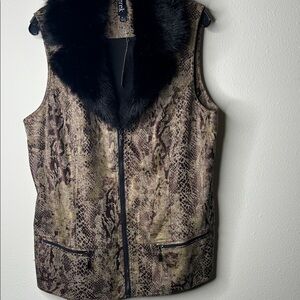 Berek Animal Print Vest with Black Accents